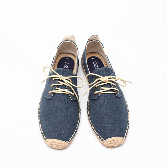 Men's Spring Breathable Lace Up Youthful Trendy Canvas Shoes