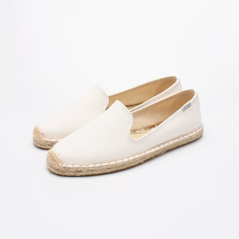 Women's Top Ramie Sole Monochrome Trendy Flat Canvas Shoes
