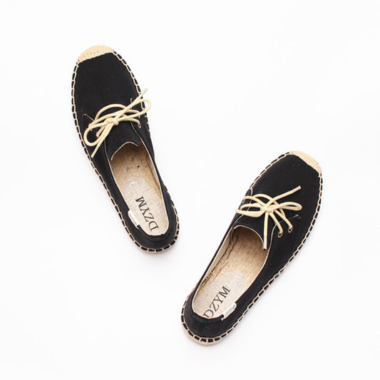 Women's Bottom Elastic Pumps Solid Color Cotton Canvas Shoes