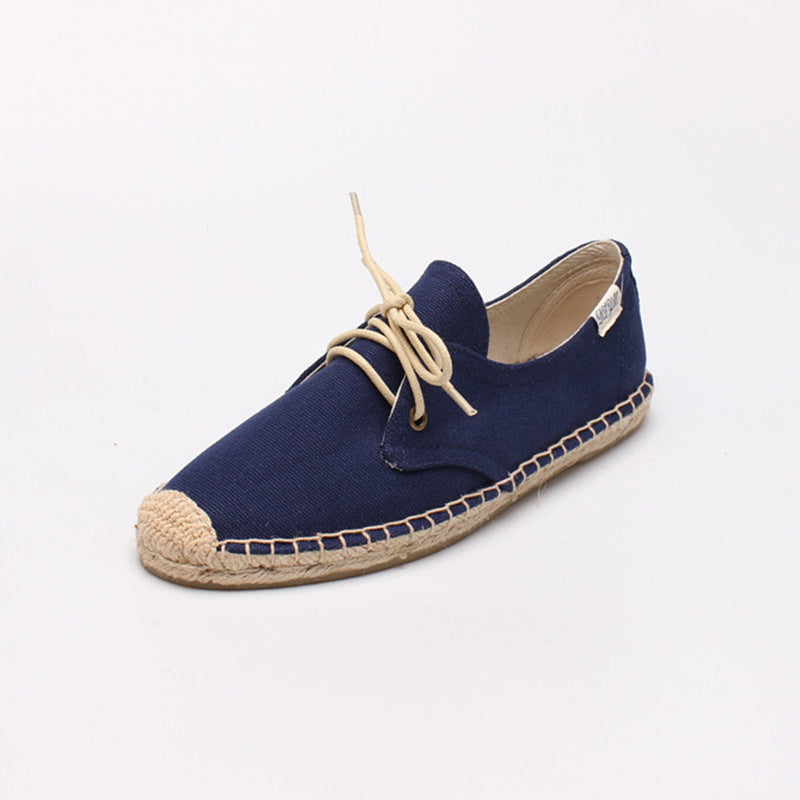 Women's Bottom Elastic Pumps Solid Color Cotton Canvas Shoes