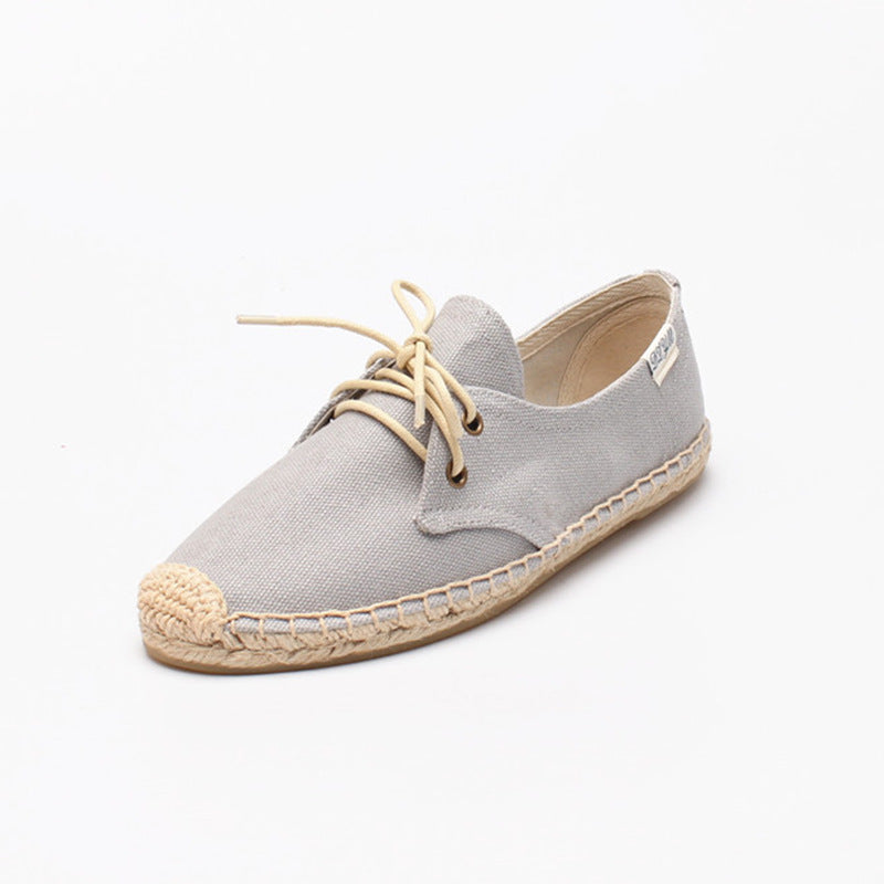 Women's Bottom Elastic Pumps Solid Color Cotton Canvas Shoes