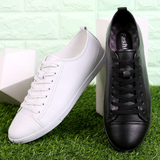 Men's Hollow Woolen Cotton Cowhide Soft Bottom Breathable Low Men's Shoes