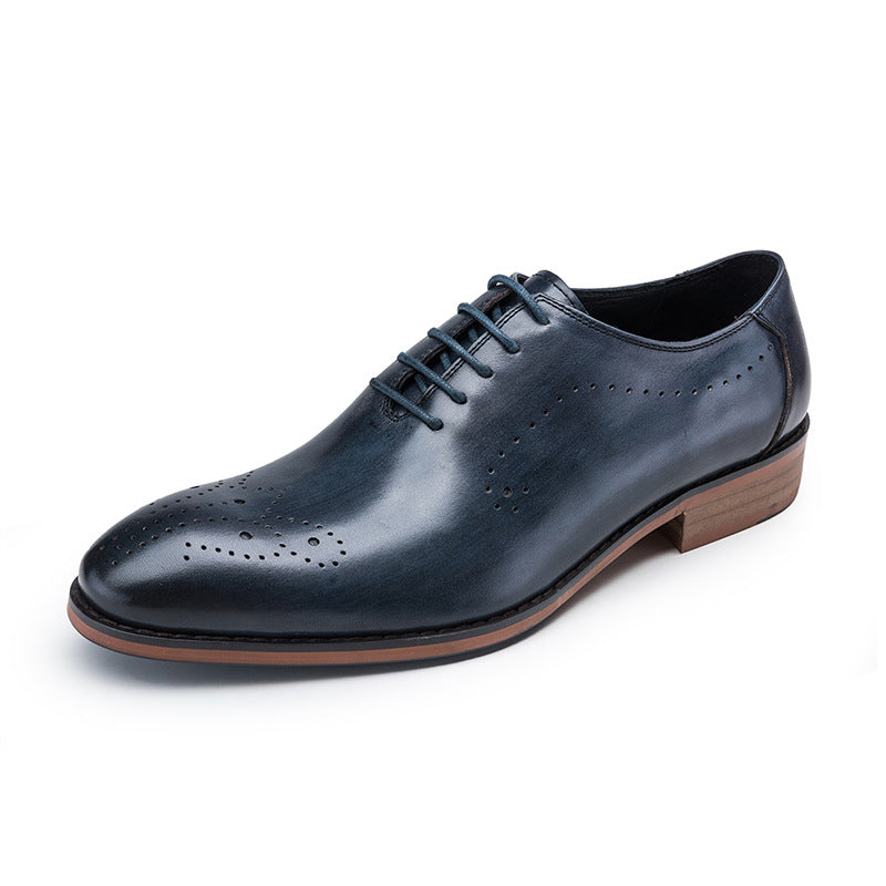 Men's Wear Top Layer Calf Green Round Toe Sneakers