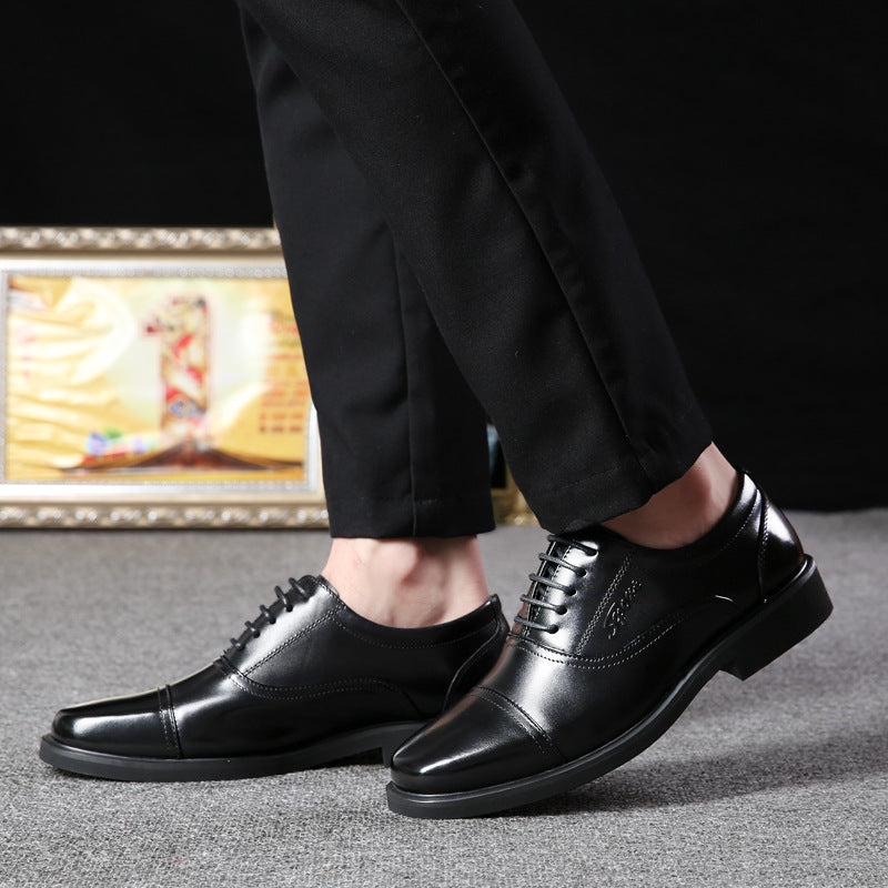 Classic Men's Cowhide Formal Business British Men's Board Shoes