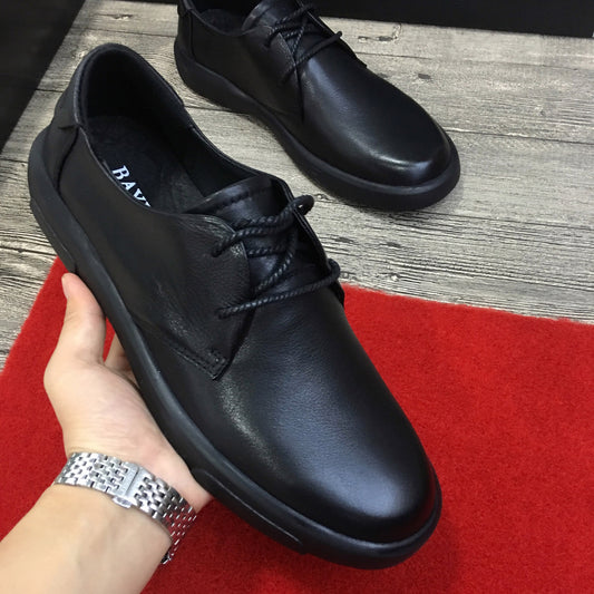 Men's Size First Layer Cowhide Pumps Breathable Casual Shoes