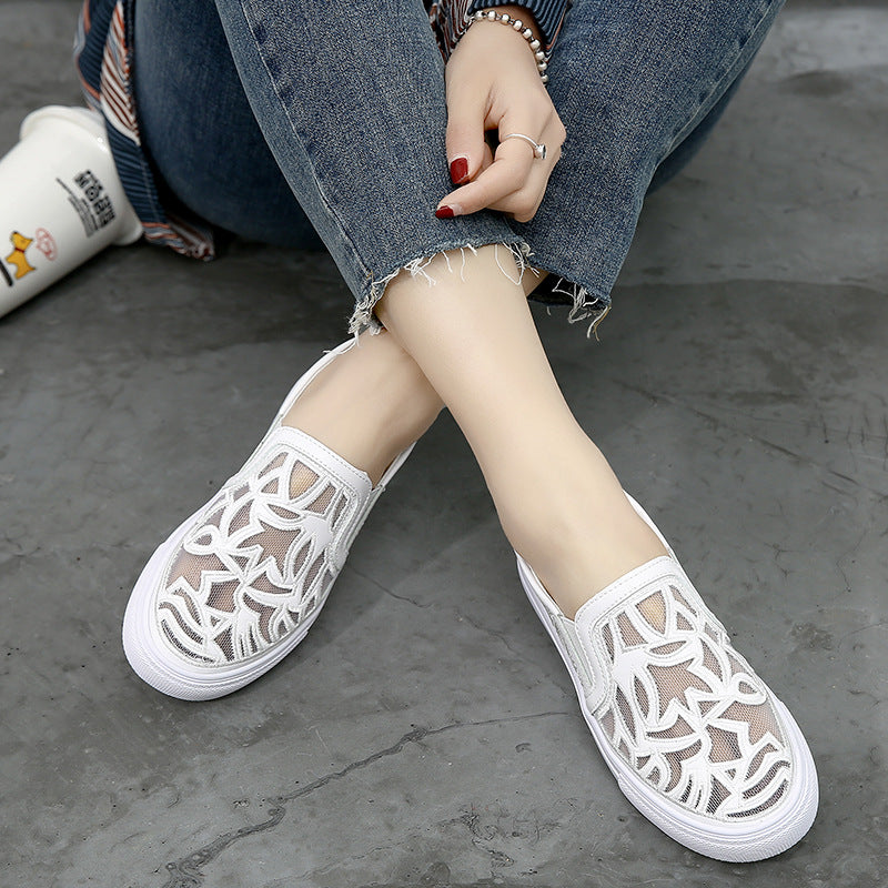 Women's Hole Summer Breathable White Korean Style Sandals