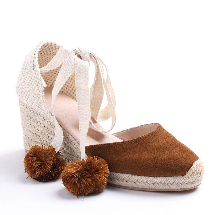 Women's Fisherman Closed Toe Platform Straw Woven Sandals