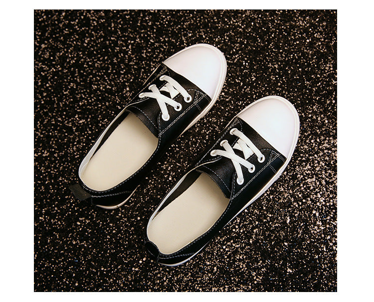Women's Layer Cowhide Easy Wear Flat Breathable Korean Style Nurse Teacher Women's Casual Shoes