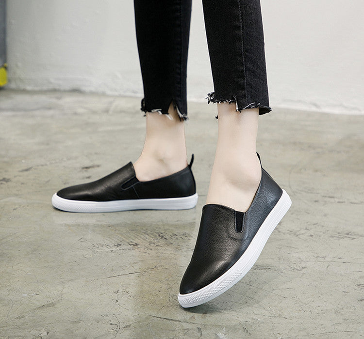 Women's First Layer Cowhide Versatile Korean Style Women's Casual Shoes