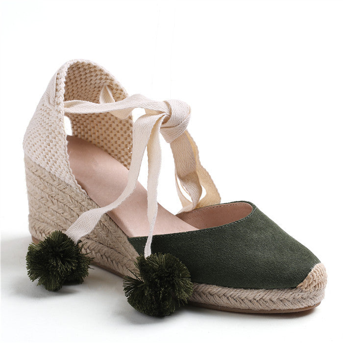 Women's Fisherman Closed Toe Platform Straw Woven Sandals