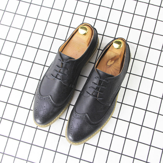 Men's Breathable Brogue Business Formal Wear Green Leather Shoes