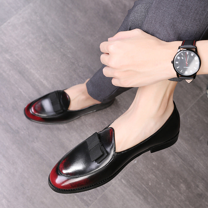 Men's Bow Fashion British One Pedal Leather Shoes