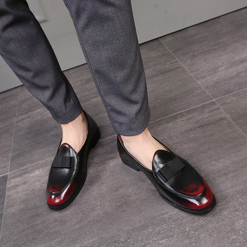 Men's Bow Fashion British One Pedal Leather Shoes