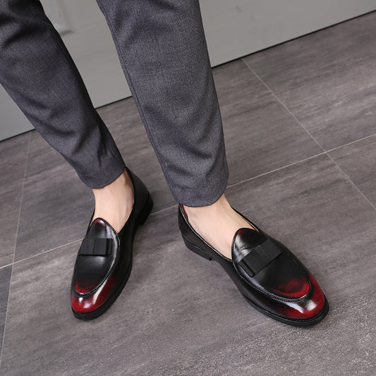 Men's Bow Fashion British One Pedal Leather Shoes