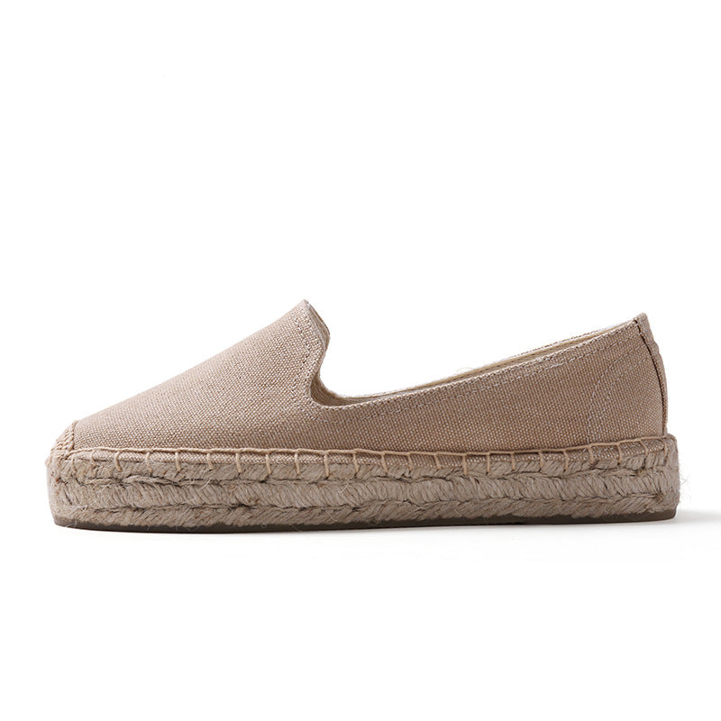 Straw Woven Ramie Sole Slip-on Lazy Loafers