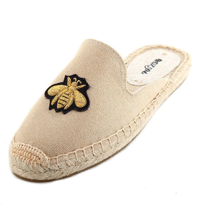 Women's Woven Linen Bottom Closed Toe Fisherman Sandals