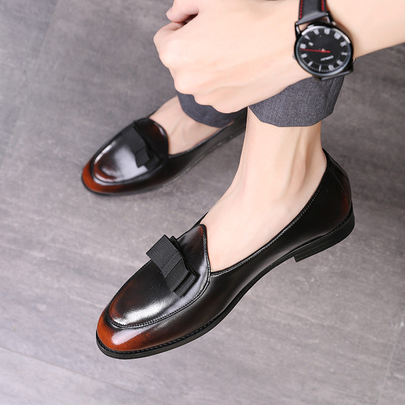 Men's Bow Fashion British One Pedal Leather Shoes