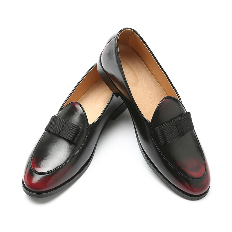 Men's Bow Fashion British One Pedal Leather Shoes
