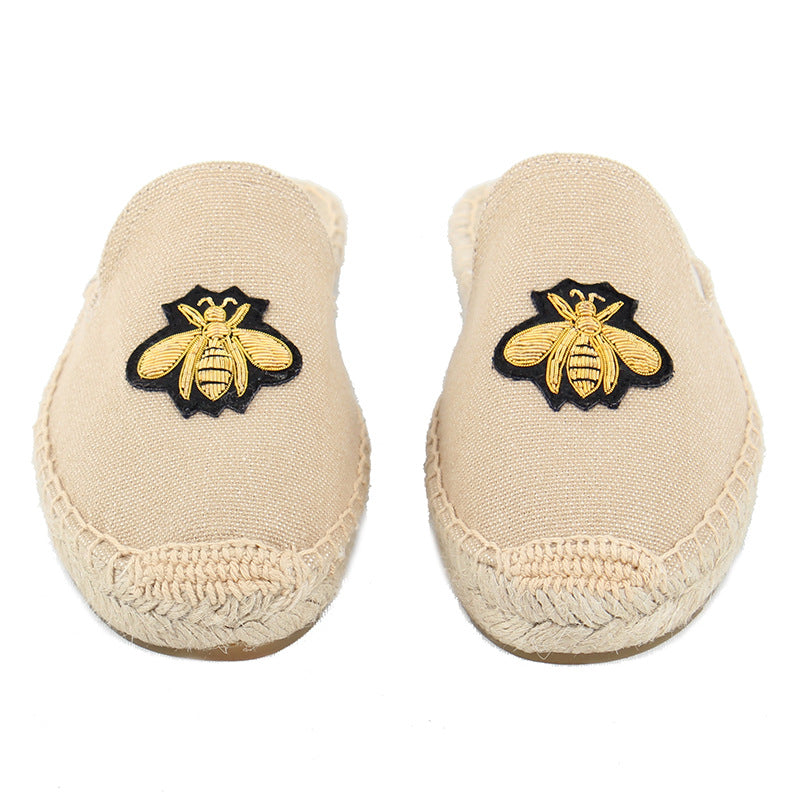 Women's Woven Linen Bottom Closed Toe Fisherman Sandals