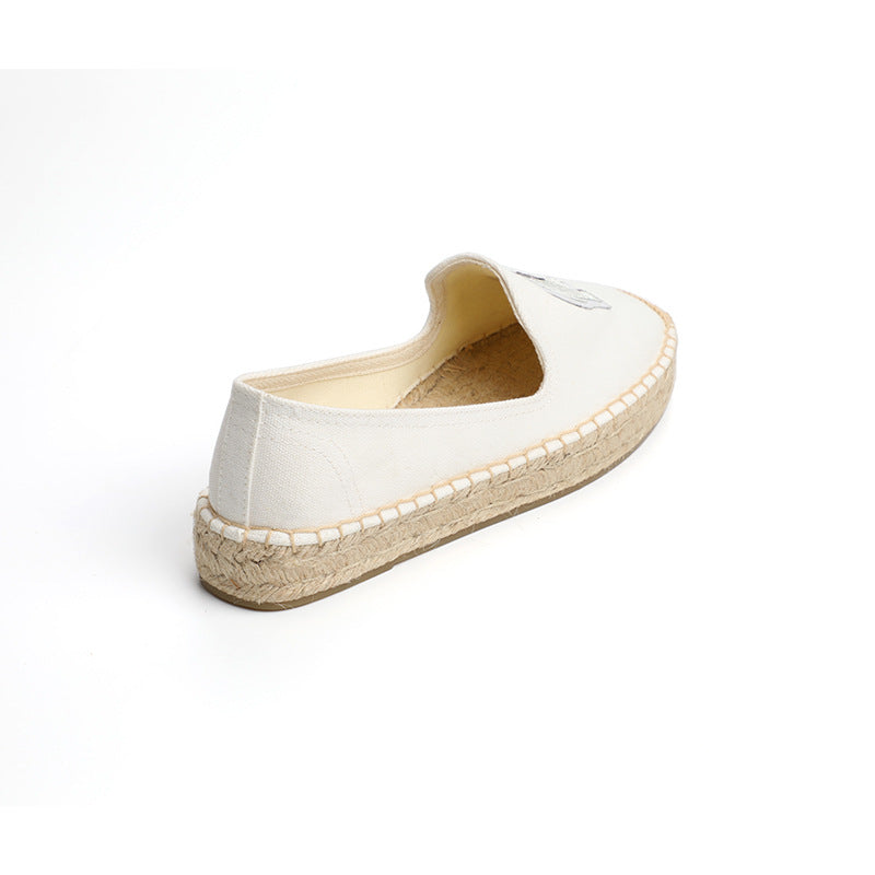 Women's Fashion Straw Linen Bottom Pumps Creative Canvas Shoes