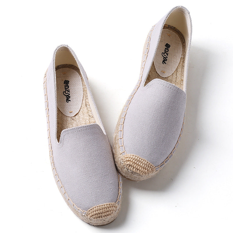 Straw Woven Ramie Sole Slip-on Lazy Loafers
