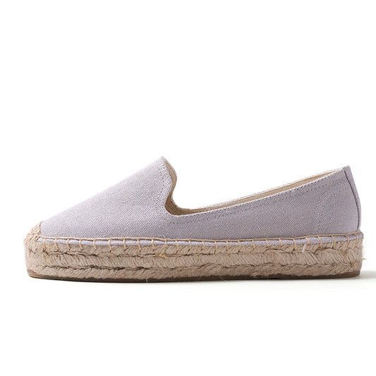 Straw Woven Ramie Sole Slip-on Lazy Loafers