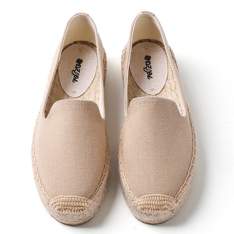 Straw Woven Ramie Sole Slip-on Lazy Loafers