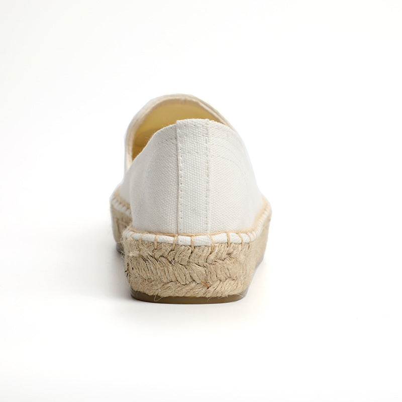 Women's Fashion Straw Linen Bottom Pumps Creative Canvas Shoes