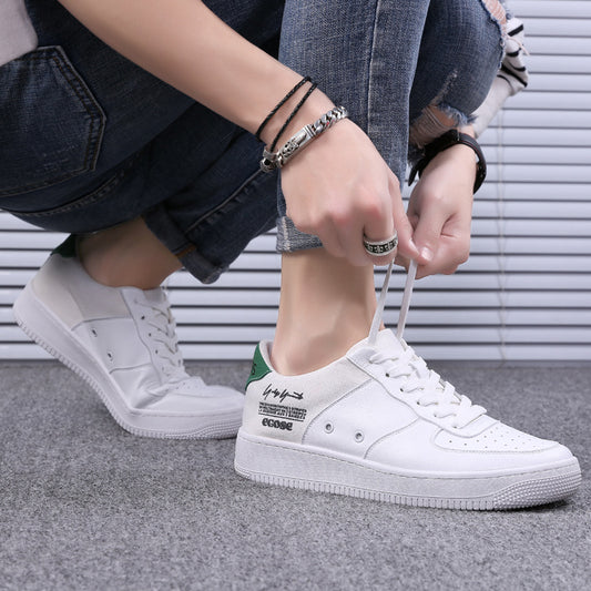 Men's Autumn Board Breathable Korean Fashionable White Sneakers