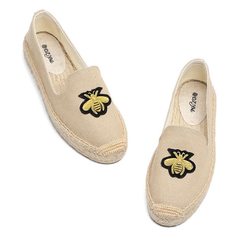 Women's Fashion Straw Linen Bottom Pumps Creative Canvas Shoes