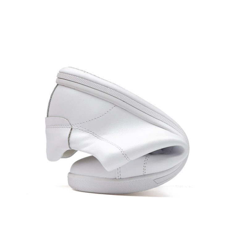 Men's Korean Style Trendy Flat White Soft Sneakers