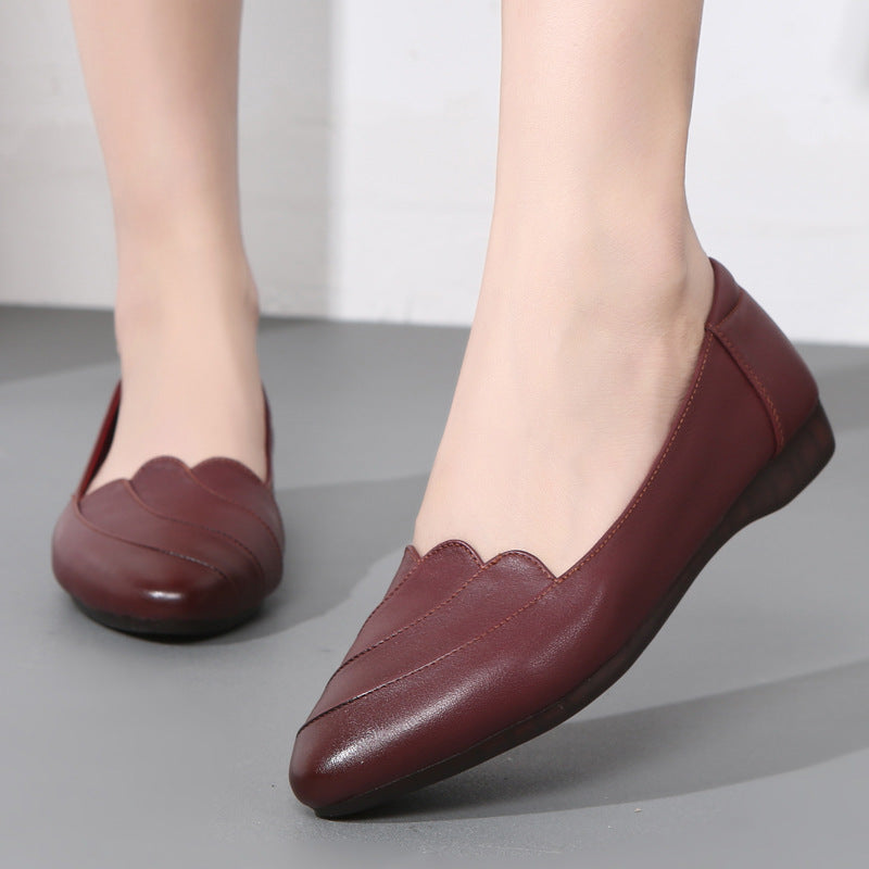 Women's Mom Genuine Soft Bottom Comfortable Flat Casual Shoes
