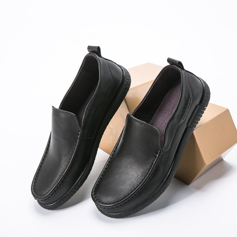 Men's Offer Processed Genuine Round Toe Flat Casual Shoes