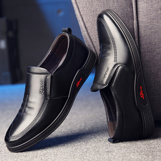 Men's Pumps Genuine Soft Bottom Cutout Breathable Lazy Casual Shoes