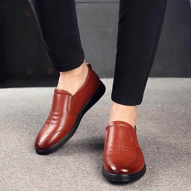 Men's Pumps Genuine Soft Bottom Cutout Breathable Lazy Casual Shoes