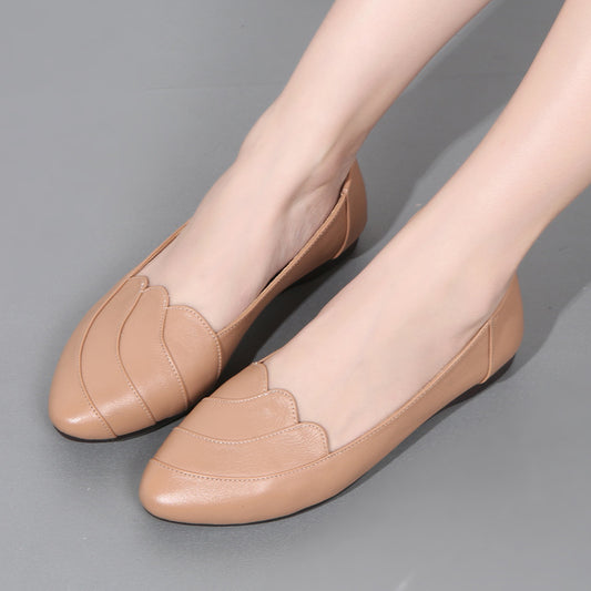 Women's Mom Genuine Soft Bottom Comfortable Flat Casual Shoes