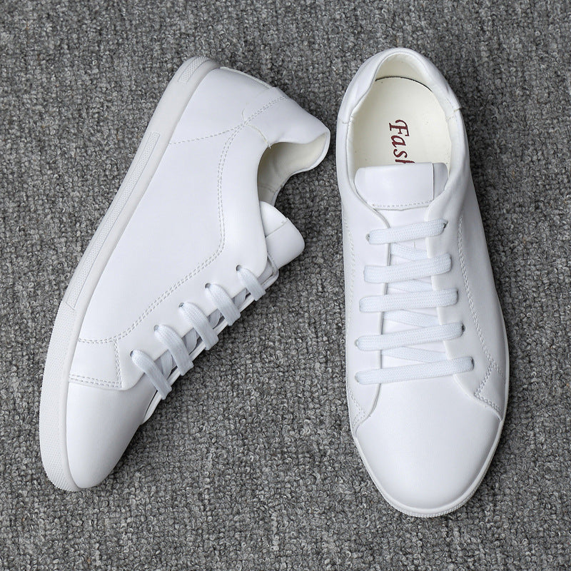 Men's Korean Style Trendy Flat White Soft Sneakers