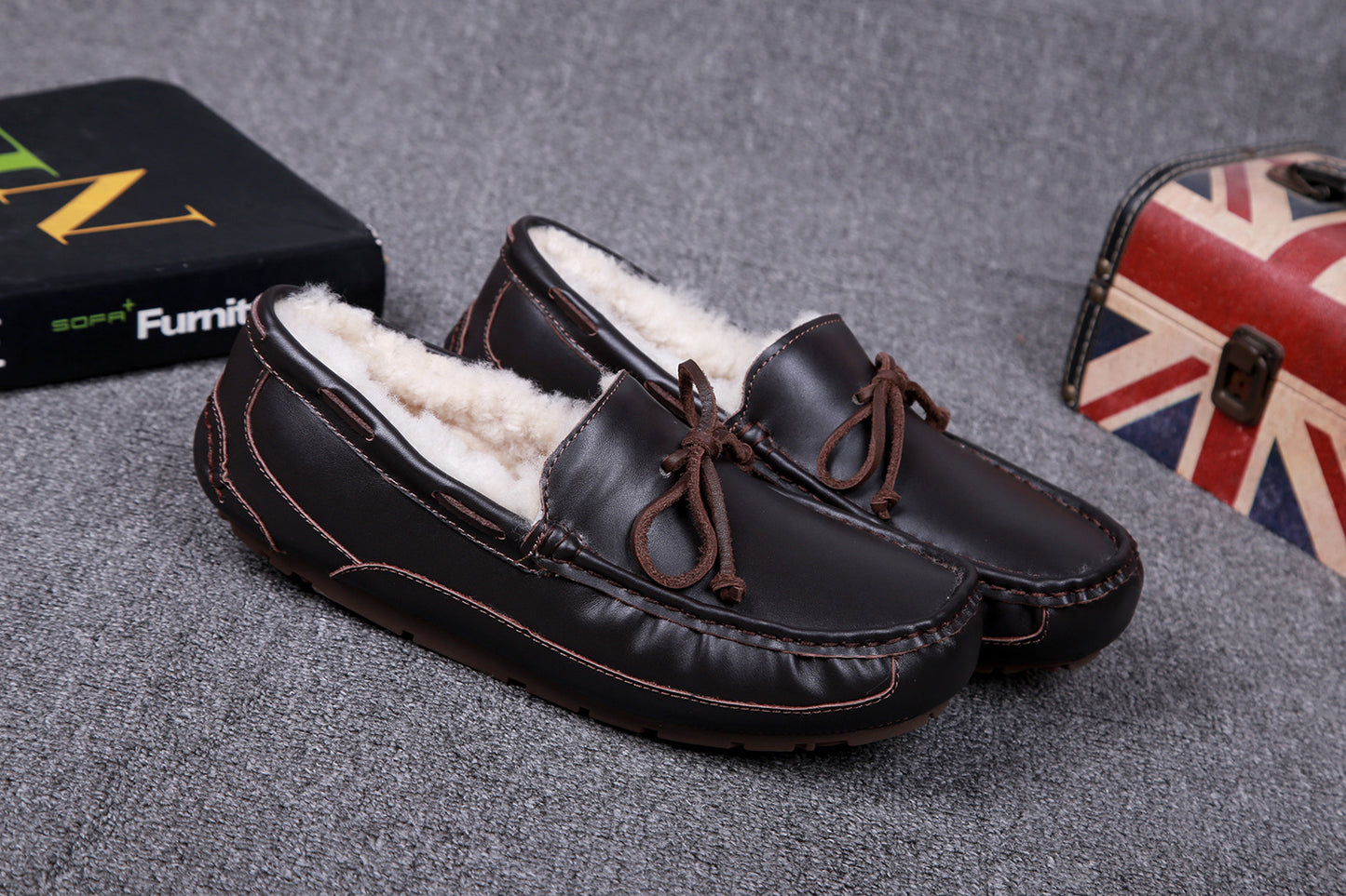 Men's Waterproof Fur Australian Sheep Integrated Veet Warm Loafers