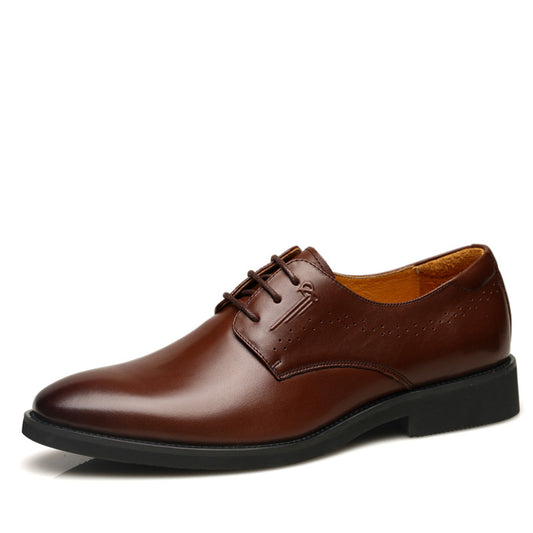 Men's Trendy Pointed Plus Size Black Style Leather Shoes
