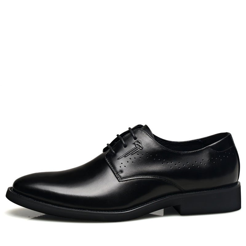 Men's Trendy Pointed Plus Size Black Style Leather Shoes