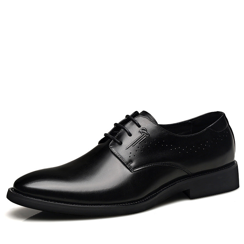 Men's Trendy Pointed Plus Size Black Style Leather Shoes