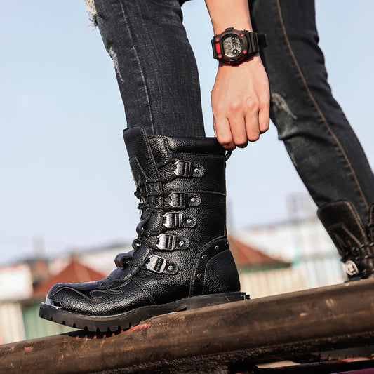 Men's Military Plus Size Korean Platform Martin Boots