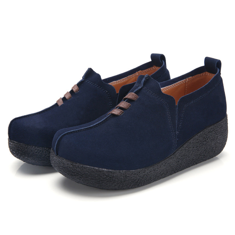 Women's Chunky Platform Height Increasing Rocking Korean Heels