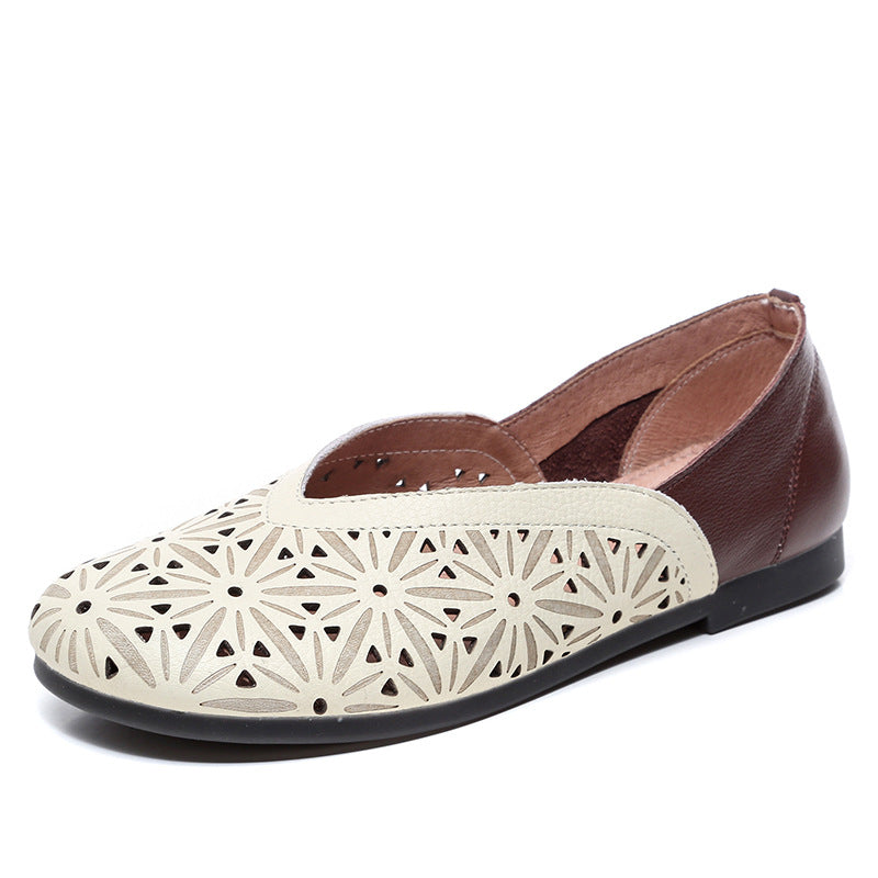 Women's Hollow Out Hole Flat Breathable Mori Artistic Sandals