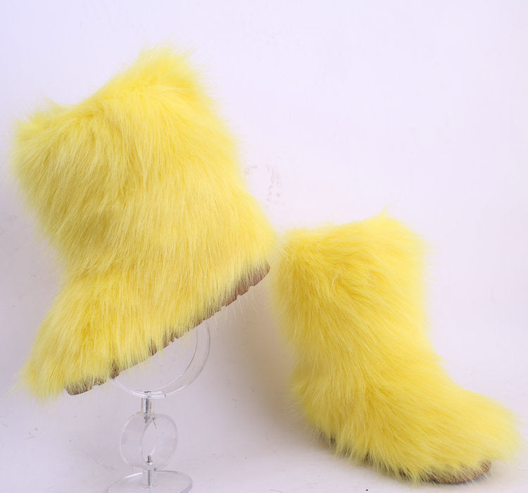 Women's Attractive Spring Outdoor Cotton Fur Snow Boots