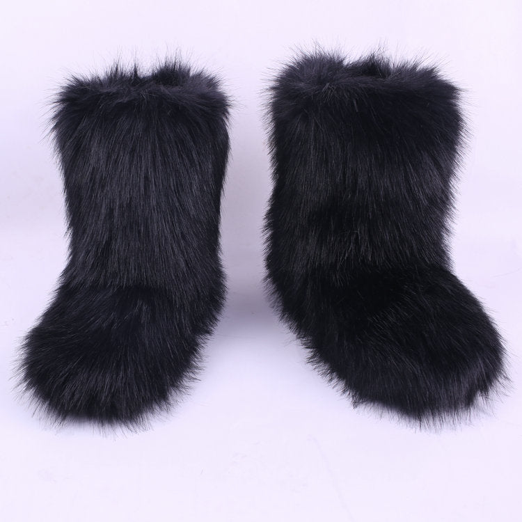 Women's Attractive Spring Outdoor Cotton Fur Snow Boots