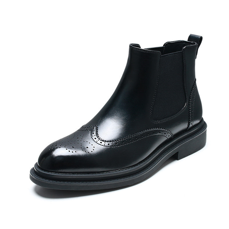 Men's Formal Wear Comfortable Brogue Sleeve Carved Boots
