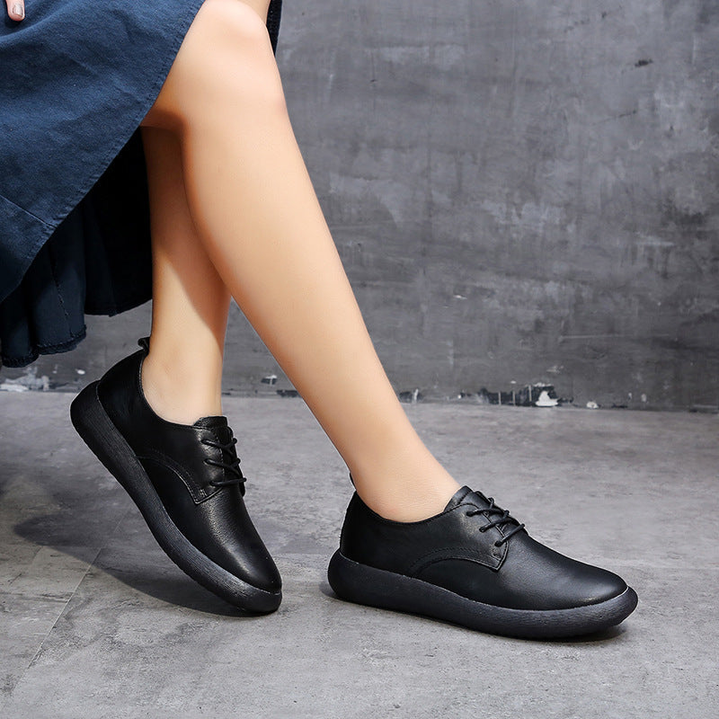 Women's Style White Versatile Single-layer Genuine Lace Casual Shoes