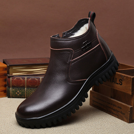Men's Winter Wool Cotton With Veet Warm Men's Shoes