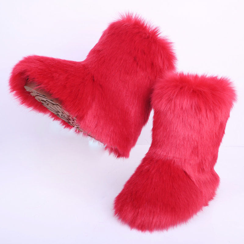 Women's Attractive Spring Outdoor Cotton Fur Snow Boots